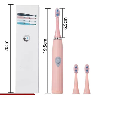 1Pc White/Pink Electric Toothbrush Adult Model Soft Bristle Electric Toothbrush Battery Model Family Set Electric Toothbrush